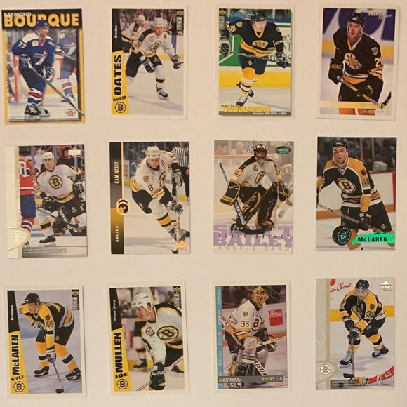Boston Bruins Vintage NHL Hockey Cards - Lot of 15 w/ Bourque, Neely, Oates - Picture 7 of 7